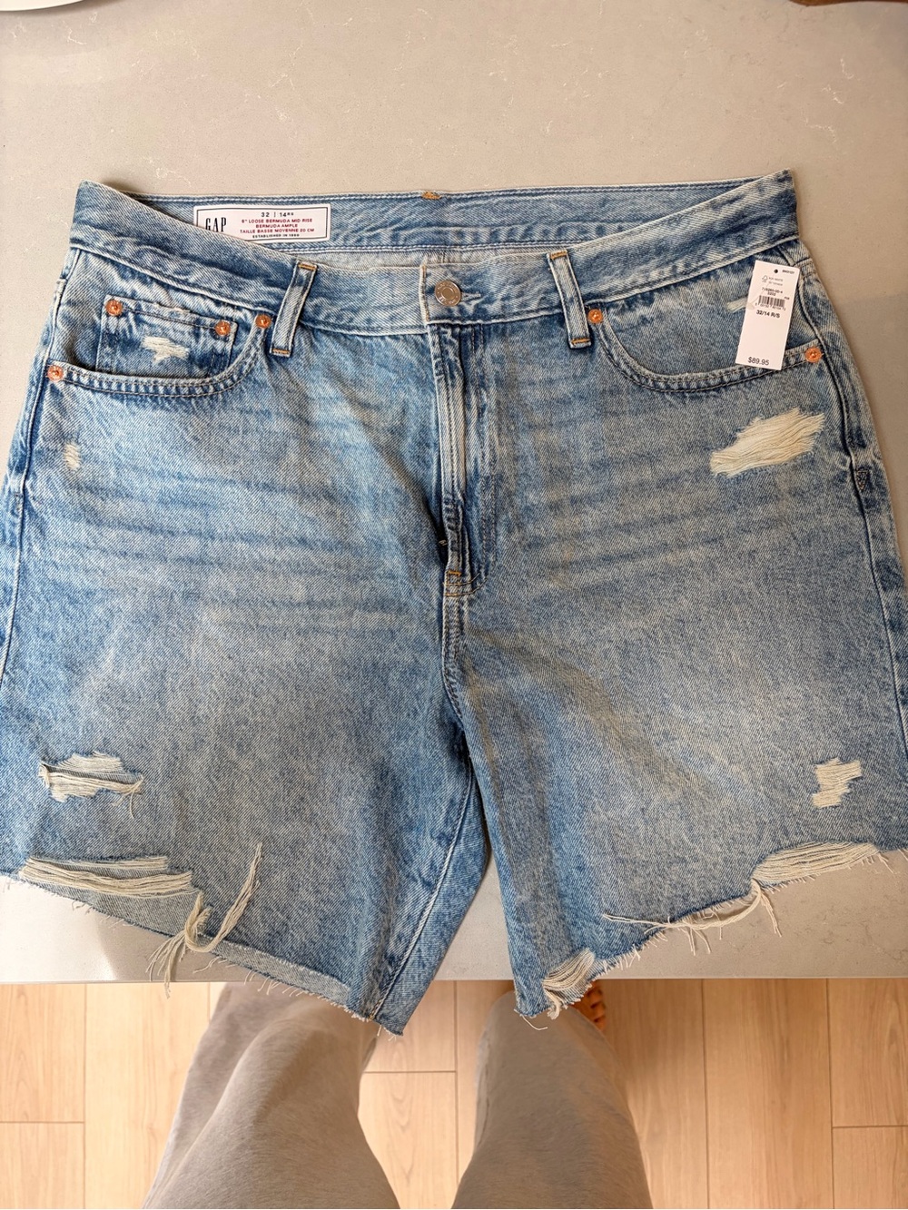 GAP Light Wash Distressed Women's Denim Shorts